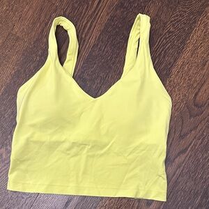 Lululemon Yellow Align Crop Tank Top with Built in Bra